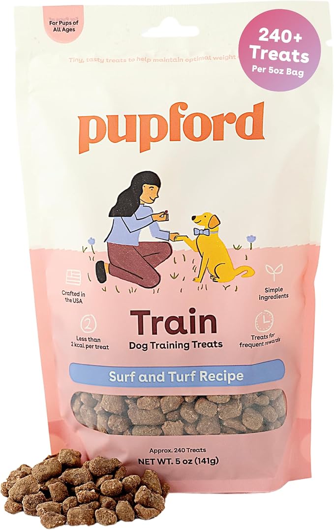 Freeze Dried Training Treats for Dogs & Puppies, 240+ Six Ingredient Bites (Surf & Turf, 5 oz)