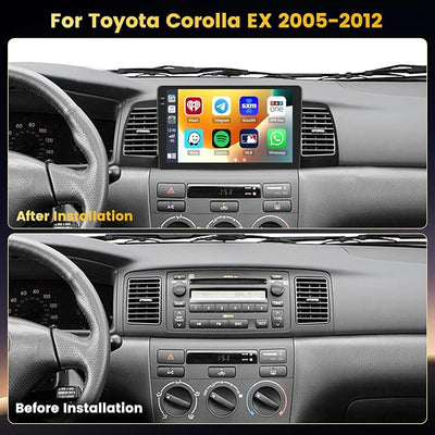 4+64GB Android 15 Car Stereo for Toyota Corolla EX 2005-2012 Wireless Carplay Android Auto, 9 Inch Incell Touch Screen Car Stereo with GPS, Backup Camera, Bluetooth, FM/RDS, EQ, WiFi, SWC