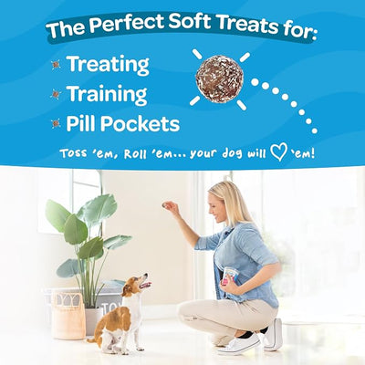 Pumpkin Dog Treats with Cranberry & Apple - Healthy Dog Treats - Soft, Natural, Grain Free, Low Calorie, Gluten Free, Non-GMO, Clean & Nutritious Ingredients - 3pk (54 Treats)