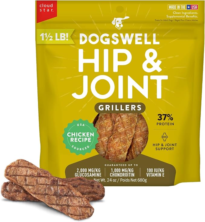 Hip & Joint Grillers Dog Treats, Chicken, 24 oz. Pouch