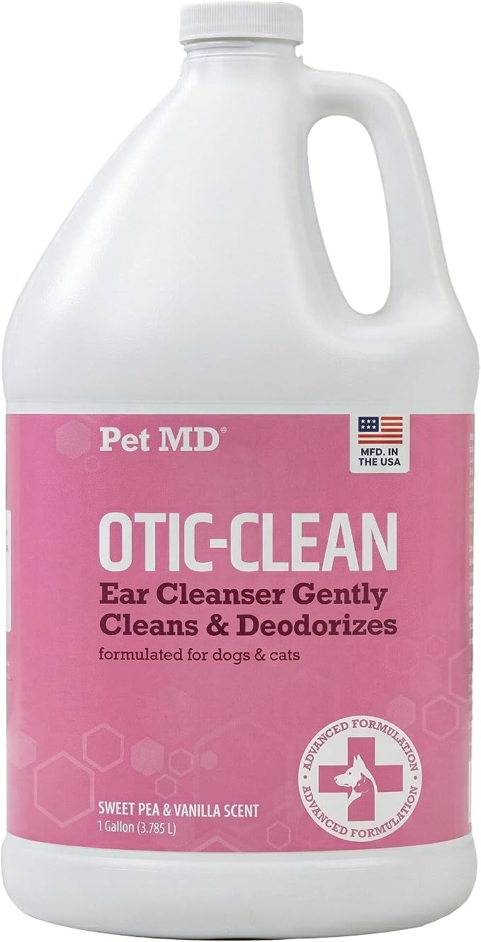 Otic-Clean Dog Ear Cleaner - Veterinarian-Formulated Otic Ear Solution for Dogs & Cats - Pet Ear Cleaner for Itch, Odor, & Wax Buildup - Deodorizing Cat Ear Cleaner Solution - 1 Gallon