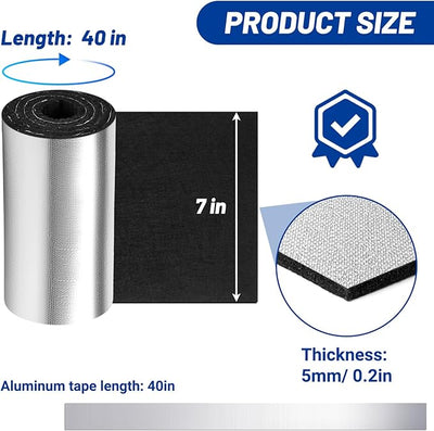 40"x7" Battery Insulation Kit, Universal Car Battery Insulation Blanket, Anti-Conductive Truck Battery Thermal Heat Shield Cover for Cold Weather Battery Protection (Thickness 5mm, 2PCS)