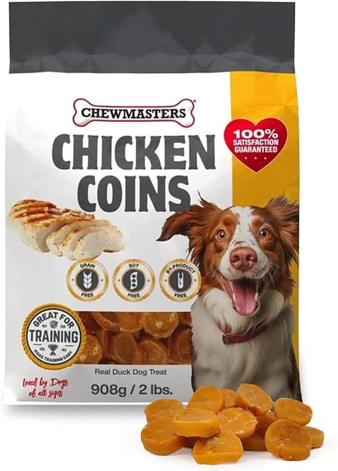 Chicken Coins Training Dog Treats - Real Chicken, Low Fat, Wheat-Free and Gluten-Free Protein Packed Dog Chicken Treats, No Corn or Soy, Healthy Bites for Training, 2 lb