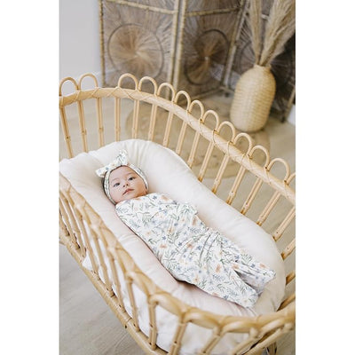 Konssy Baby Girl Newborn Receiving Blanket with Headband Set Baby Swaddle Nursery Swaddle Wrap