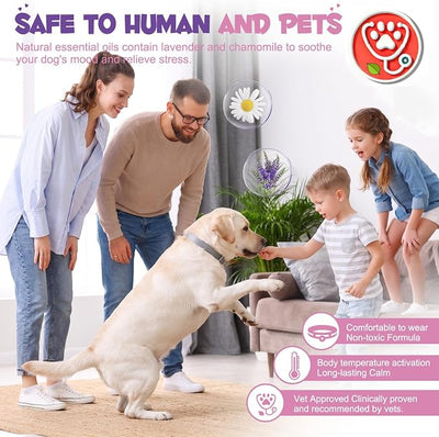 4 Pack Calming Collar for Dogs, Dog Calming Collar with Pheromones for Dog Anxiety Relief, Helps Reduce Stress, Barking & Unwanted Behavior, Waterproof, Adjustable, Up to 60 Days Each