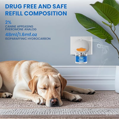 Dog Calming Diffuser, 6 in 1 Dog Pheromones Calming Diffuser, Relaxing Pheromone for Dogs Relief Stress Anxiety Reduce Aggression Barking, Help Train Dog to Pee, 3 Diffuser 3 Refill(48ml)