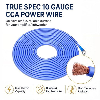 RECOIL RIK10 10 Gauge 2 Channel Amplifier Wiring Kit CCA Power Ground Wire OFC RCA Cable Car Subwoofer