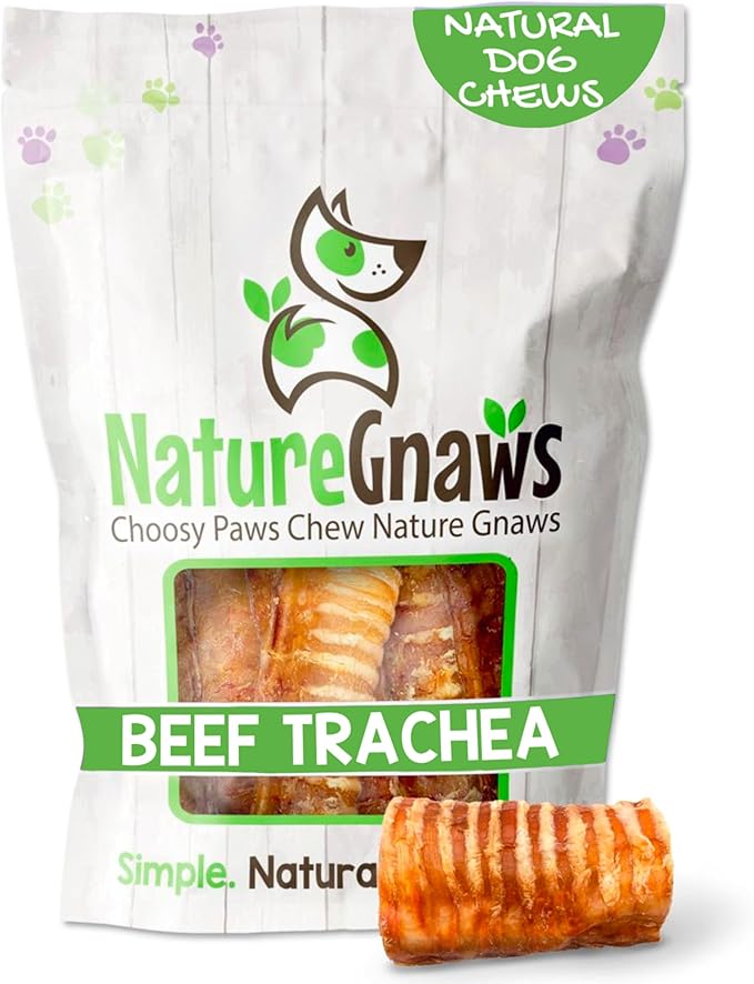 Beef Trachea Chews for Dogs 3" (12 Count) - Long Lasting Natural Crunchy Dog Chew Bones - Rawhide Free