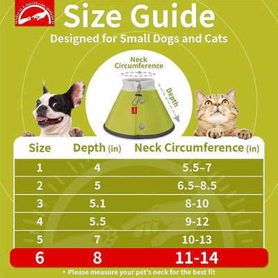 Agape Soft Dog Cone for Small Dogs & Cats, Recovery Collar to Stop Licking | Comfy E-Collar Alternative for Puppies, Adjustable Cloth Cone After Surgery, Protective Neck Cone for Kittens, Washable