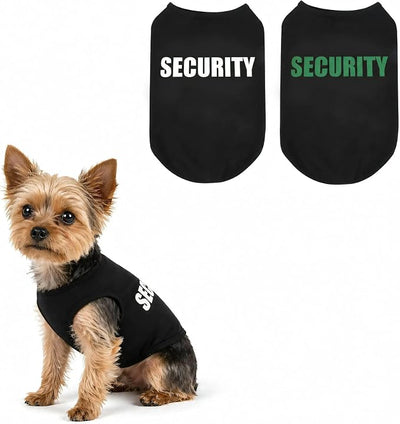 Upgraded Dog Security Shirt Vest for Puppy, Cat, and Dog, Cotton Technical Fabric with Fluorescent Printing, Large Medium Small, Black
