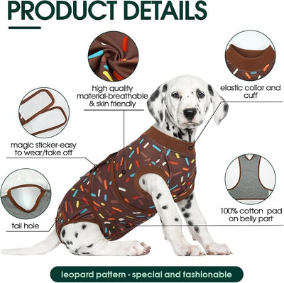 Kuoser Dog Recovery Suit for Post-Surgery Care, Spay Neuter Bodysuit for Female & Male Dogs, Anti-Licking Surgical Onesie, Snug Fit for Abdominal Wound Protection & Skin Healing, Brown XXL