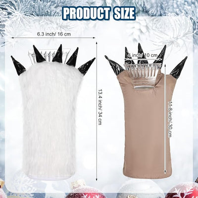 2 Pcs Ice Scraper with Glove Car Windshield Scraper Thickened Warm and Waterproof Snow Scraper for Car Cleaning Scraper for Mitt Quickly Scrape and Remove Snow