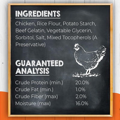 Canine Naturals Chicken Recipe Chew - Rawhide Free Dog Treats - Made from USA Raised Chicken - All-Natural and Easily Digestible - Large (2 Count) for Dogs 50-75Lb