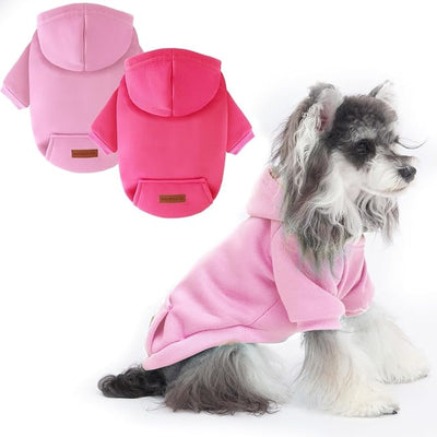 2 Pack Dog Hoodie Warm Hood Dog Sweater Cold Weather Small Dogs Sweatshirt Comfort Pet Clothes for Small Medium Dogs with Pockets