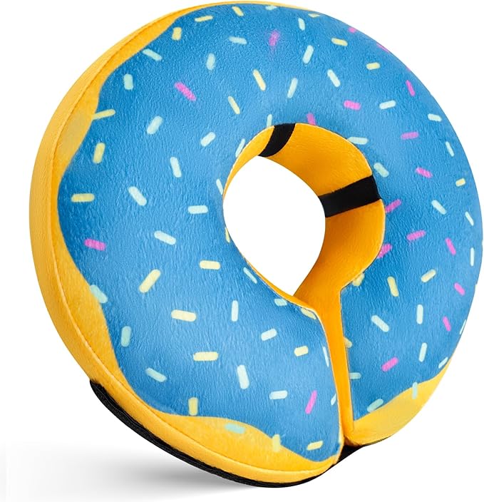 Inflatable Dog Cone Collar for After Surgery, Soft Adjustable Blow up Donut E-Collar for Small Medium Large Dog and Cats