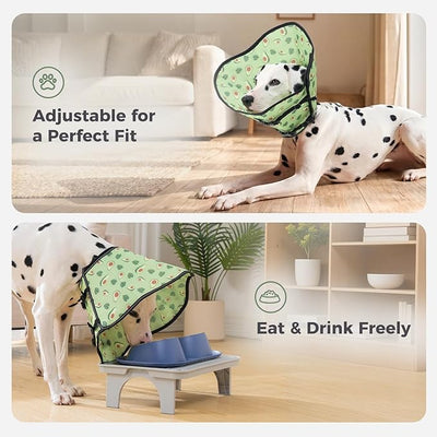 Avont 2026 Upgraded Dog Recovery Collar, Breathable Mesh Elizabethan Collar – Soft Dog Cone Alternative After Surgery to Stop Licking, Foldable/Adjustable/Secure-Fit for Medium Large Dogs, Avocado (S