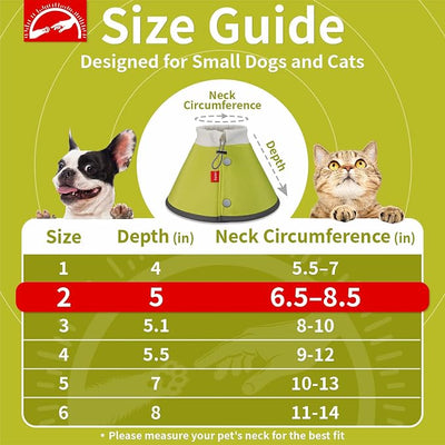 Agape Soft Dog Cone for Small Dogs & Cats, Recovery Collar to Stop Licking | Comfy E-Collar Alternative for Puppies, Adjustable Cloth Cone After Surgery, Protective Neck Cone for Kittens, Washable