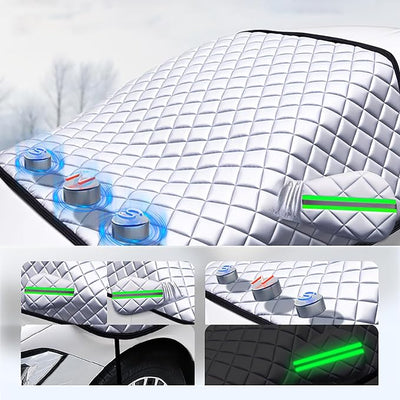 Car Windshield Snow Cover for Hyundai Santa Fe 2024 2025, Car Windshield Cover for Ice and Snow with Magnetic Edges Windscreen Frost Cover with Side Mirror Covers Exterior Accessories