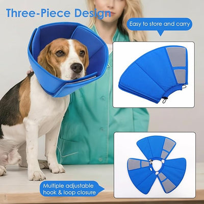 AOFITEE Soft Dog Cone Collar Anti-Licking, Dog Cone Alternative After Surgery, Elizabethan Cones for Large Dogs Post-Surgery, Neuter Recovery Pet Dogs E-Collar(Blue,X-Large)