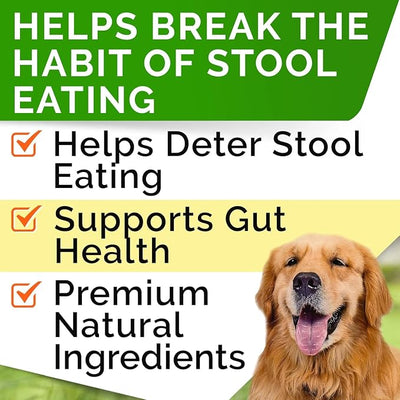 STRELLALAB No Poo Chews for Dogs - Coprophagia & Stool Eating Deterrent with Probiotics, Digestive Enzymes & Breath Aid Support - Stop Dog Poop Eating - Made in the USA - 120 Soft Chews