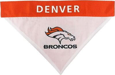Pets First NFL DOG BANDANA - DENVER BRONCOS REVERSIBLE PET BANDANA. 2 Sided Sports Bandana with a PREMIUM Embroidery TEAM LOGO, Large/X-Large. - 2 Sizes & 32 NFL Teams available