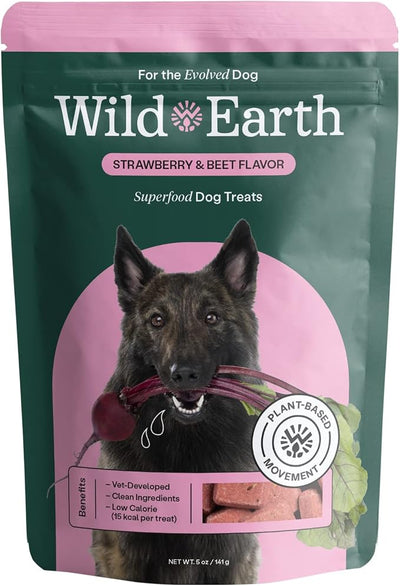 Wild Earth Superfood Dog Treats, Plant Based Dog Treats with Omega Acids, Prebiotics & Koji Protein, No Fillers, Veterinarian-Developed, Variety (Pack of 3) Flavors