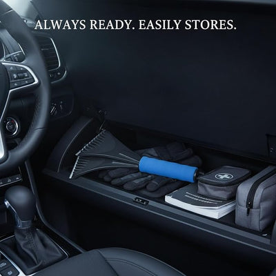 Glove Box Snow Shovel, Detachable PP Plastic Blade with EVA Grip Handle, Compact Vehicle Winter Tool for Car Trunk Storage (1 PC)