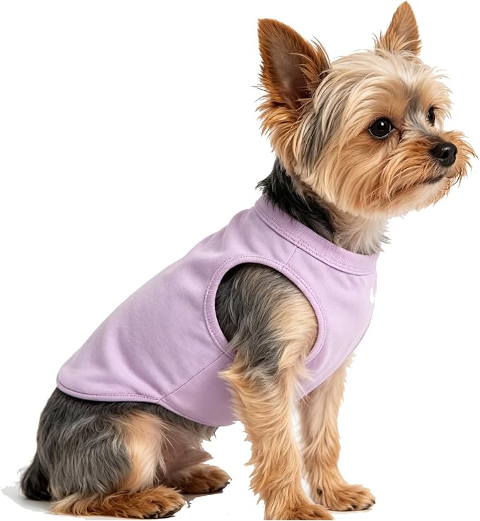 Purple Girl Dog Shirts Blank Pet Apparel Cotton Small Animal Outfit Rabbit Bunny Clothes Yorkie Apparel (Neck Girth 11.02'')
