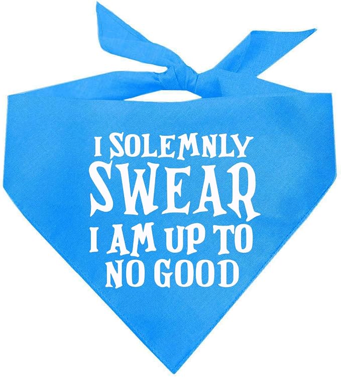 I Solemnly Swear I Am Up to No Good Dog Bandana (Turquoise, OS 1101)