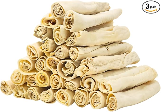 8-9 Inch Large Rawhide Dog Chew Bones - Made from Grass Fed Cows - Great for Dental & Oral Care for Aggressive Chewers Large Dogs