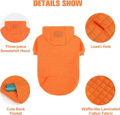 BEAUTYZOO Dog Sweaters for Large Dogs Girls Boys, Warm Winter Dog Hoodie Sweatshirt with Pocket & Leash Hole,Soft Waffle-Like Laminated Cotton Pet Clothes for Big Breeds Indoor Outdoor Cold Weather