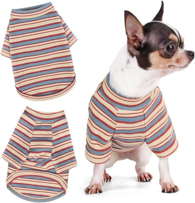 Stylish Striped Block Dog Shirt, Comfortable, Breathable, and Wrinkle-Resistant. Perfect Apparel for Small, Medium, & Large Dogs, a Must-Have for Pet Lovers M