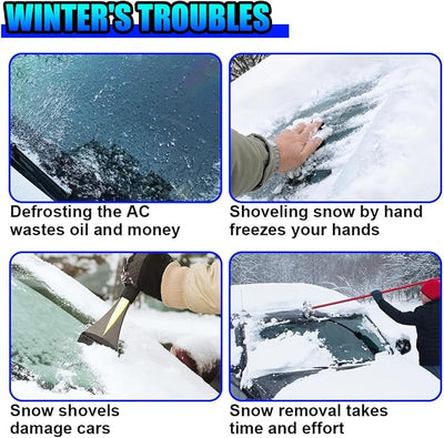 Magnetic Car Windshield Snow Cover, Extra Large Auto Ice Guard Windshield Cover with Side Window & Side Mirror Protector, Safe Reflective Vehicle Winter Exterior Accessories (Silver)
