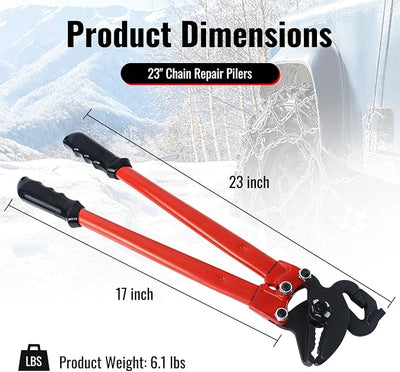 YHK 23" Chain Repair Pliers, Snow Tire Chain Repair Pliers, Quick Open and Close Chain