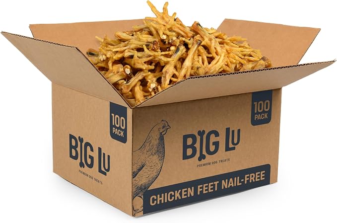 Nail-Free Chicken Feet Dog Chews, (100-Pack) | 100% Natural Single-Ingredient Treats, Rawhide-Free, Long-Lasting, Rich in Glucosamine and Chondroitin for Joint Health