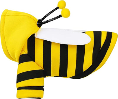 Adorable Bumblebee Halloween Costume Hoodie for Medium Dogs: Featuring Fun Wings and a Cozy Black and Yellow Sweatshirt Design, Perfect for Cosplay (Yellow Bumble Bee, Medium)