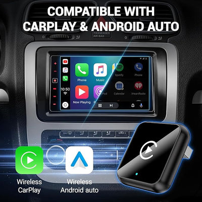 2-in-1 Wireless CarPlay Android Auto Adapter, Plug & Play CarPlay Adapter,Fast Auto Reconnect,Convert Wired to Wireless for Factory Cars,Wide Compatibility for Most Cars