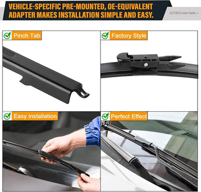 AUTOBOO 24"+21" Windshield Wipers Replacement for Chevrolet Traverse 2012-2017 GMC Acadia Buick Enclave 2005-2010 PONTIAC G6 2008-2011 Buick Lucerne-Original Factory Quality (Pack of 2)