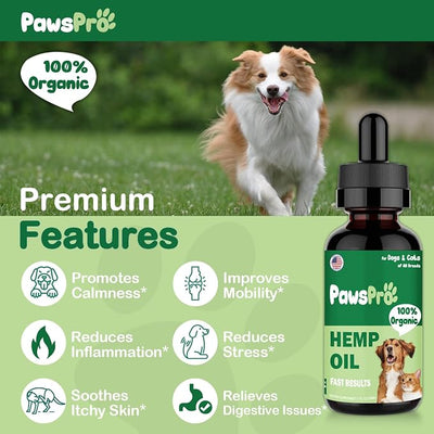 Hemp Oil for Dogs and Cats - Helps Pets with Anxiety, Stress, Sleep - Calming Drops for Pet - Support Hip and Joint Health - Fast Results (2 Pack)