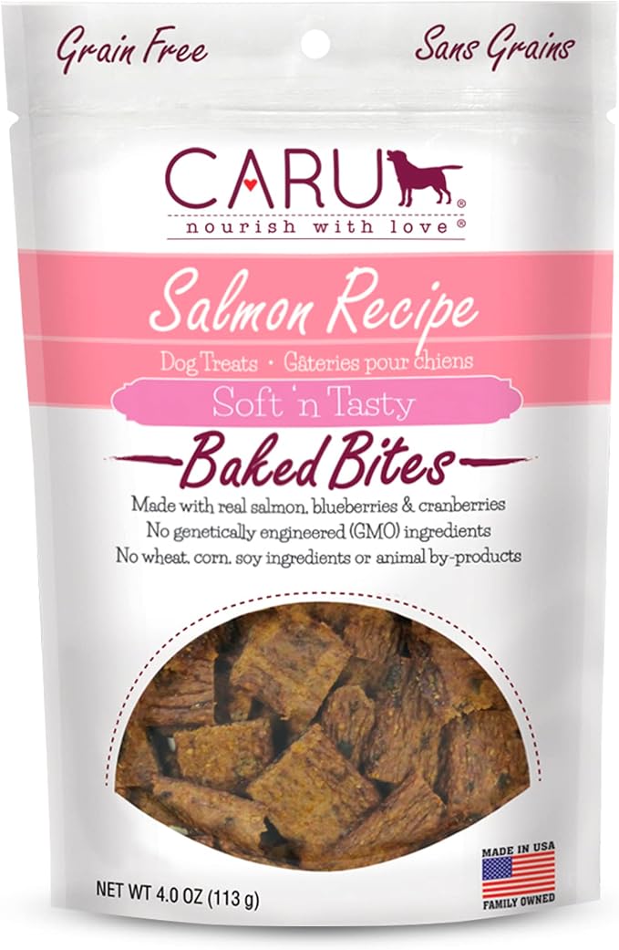 Soft n Tasty Baked Bites - Salmon Bites Dog Treats - Flavorful Training Treats - 4 oz