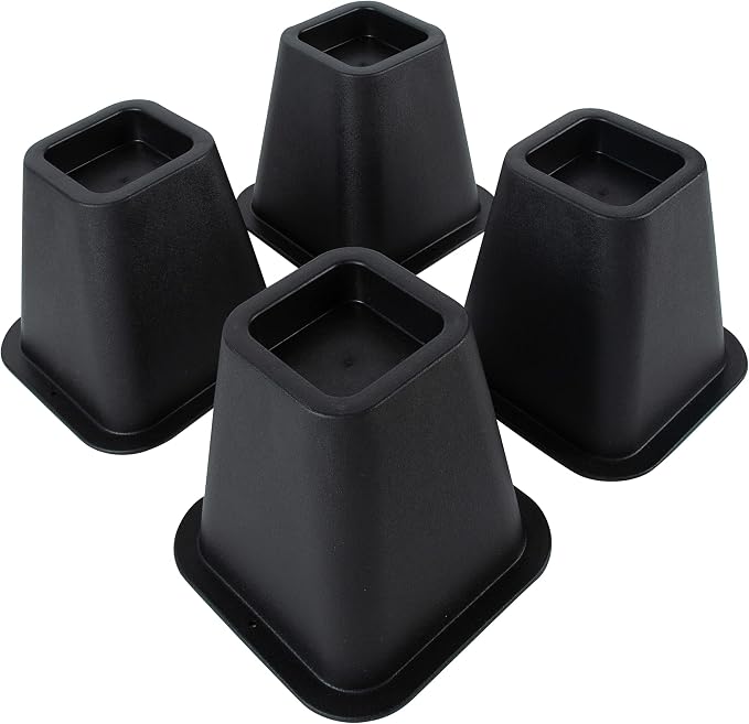 Bed Riser - Bed Lifters - Furniture Risers for Bed, Chairs, Tables - Black - Pack of 4-6 Inch Long