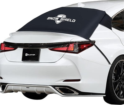 IC ICLOVER Rear Snow Cover, 600D Heavy Duty All Weather Back Window Shade, Full Protection from Snow, Ice & Frost, Winter Cover with Flaps and 4 Magnets, Fit Most Cars and Sedans