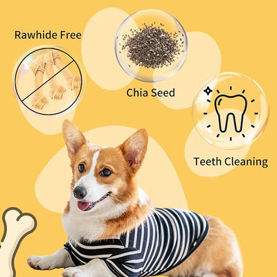 Dog Treats Chews, Chicken Wrapped Cod Dumbbell, Rawhide Free & Grain Free Chewy Training Snacks