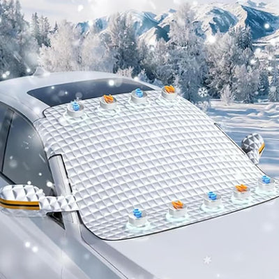 Somefune Windshield Cover - 2025 Upgraded Car Windshield Magnetic Snow Cover, All Weather Windshield Cover with Magnets, Universal Fit for Any Car (Sedan)
