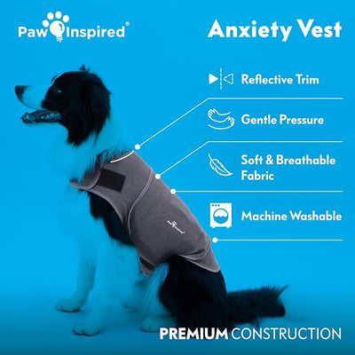 Paw Inspired Dog Anxiety Vest, Calming Thunder Jacket for Dogs, Soothing Compression Vest for Thunderstorms, Fireworks, Travel, Separation Anxiety (Small)