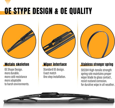AUTOBOO 10 Inch Rear Wiper Blade Replacement for Chevrolet Trax 23-13 Jeep Compass Patriot 2017-2007 Ford Escape Focus 07-01 Honda CR-V 06-02 Buick Encore 13-22-OE BACK Wiper Blade 10" (Pack of 1)