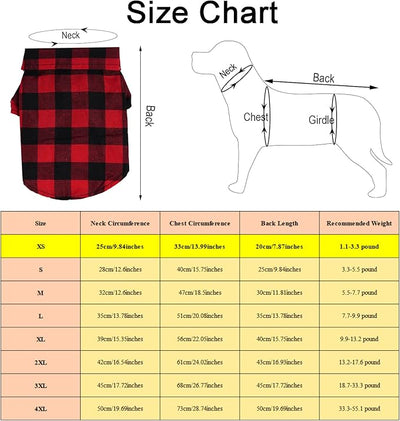 Tongcloud 2 Pack Plaid Dog Shirts Plaid Puppy Cat Shirt Dog Shirts Plaid Puppy Shirts for Small Dogs Cats Birthday Party and Holiday(Red and Blue, Medium)