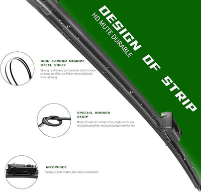 3 Factory windshield wiper blades Replacement for 2019-2021 Subaru Forester | Original Equipment,Front and Rear,26"/16"/14" (Set of 3) Top Lock,Premium All-Seasons,Easy Installation