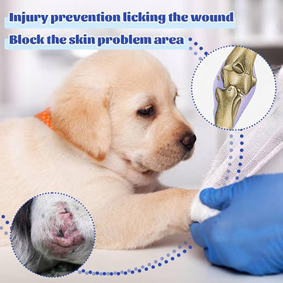 Dog Recovery Sleeve for Front Right or Left Leg Anti Licking Blue XS | 95% Cotton, Breathable Fabric, Ease of use, Keep Casts Covered, Wound Covered, Skin Problems