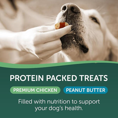 HEALTHFULS Chicken & Peanut Butter Healthy Dog Treats – High-Protein, Low-Fat, Biscuit Wraps with Real Peanut Butter – 16 oz